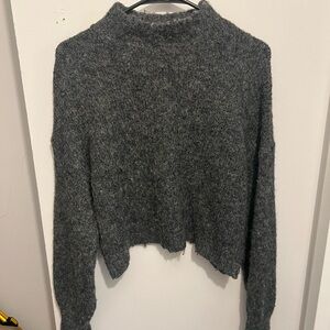 Cozy Gray Mock Neck Women's Sweater